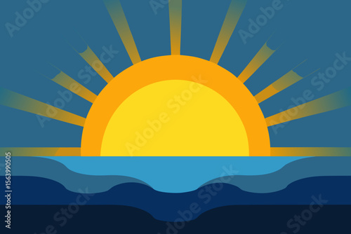 Here's a single sentence for naming an image depicting the sun and sea:

Sunny beach with ocean waves and clear sky illustration