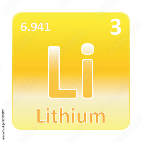 Lithium icon with information of Periodic Table of Elements