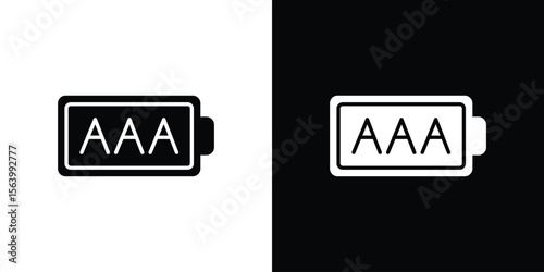 AAA battery icon Vector Silhouette for graphic and web design collection
