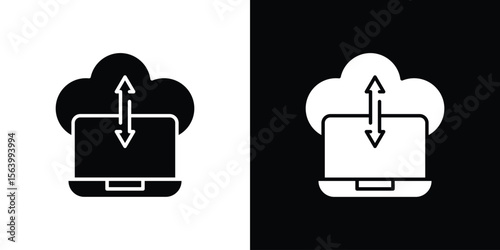 Cloud computing icon Vector Silhouette for graphic and web design collection