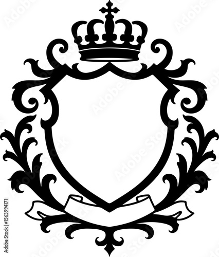 Royal Crown Frame with Laurel Wreath Ornament king vector 