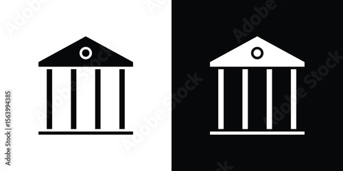Courthouse icon Vector Silhouette for graphic and web design collection