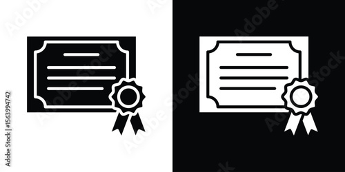 Diploma icon Vector Silhouette for graphic and web design collection