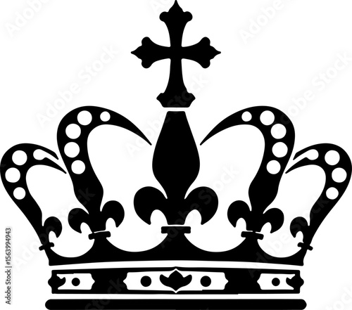 Royal Crown Frame with Laurel Wreath Ornament king vector 