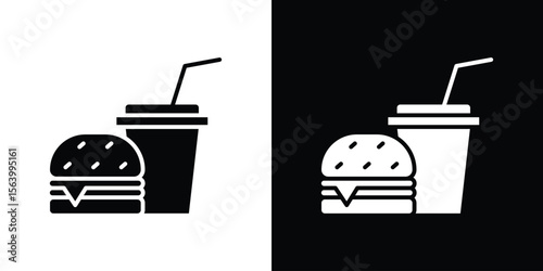 Fast food icon Vector Silhouette for graphic and web design collection