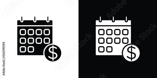 Fiscal year icon Vector Silhouette for graphic and web design collection