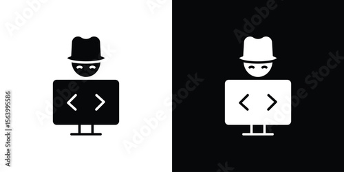 Hacker icon Vector Silhouette for graphic and web design collection