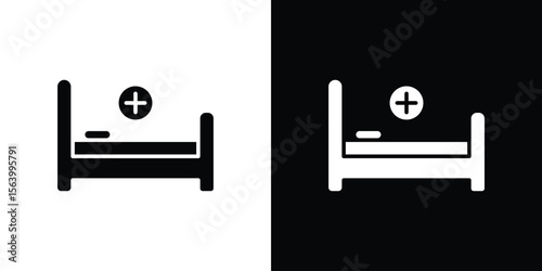 Hospital bed icon Vector Silhouette for graphic and web design collection