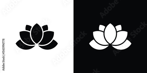Lotus flower icon Vector Silhouette for graphic and web design collection