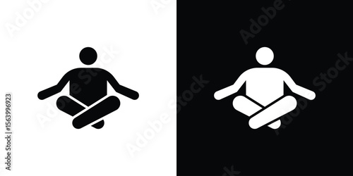 Meditating icon Vector Silhouette for graphic and web design collection