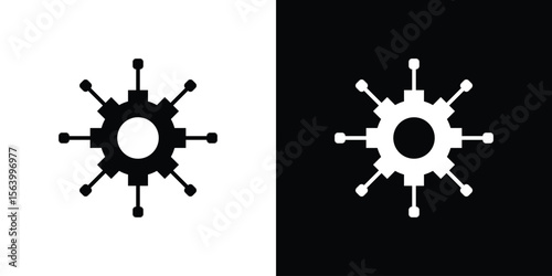 Microservices icon Vector Silhouette for graphic and web design collection