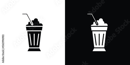 Milkshake icon Vector Silhouette for graphic and web design collection
