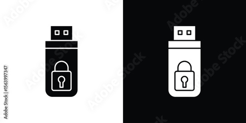 Pendrive security icon Vector Silhouette for graphic and web design collection