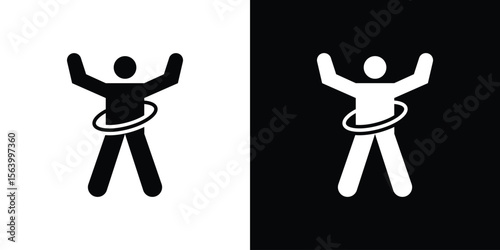 People Hula hop icon Vector Silhouette for graphic and web design collection