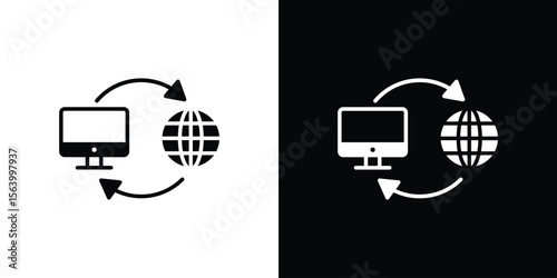 Remote Access icon Vector Silhouette for graphic and web design collection
