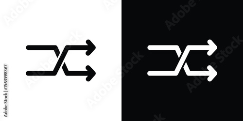 Shuffle icon Vector Silhouette for graphic and web design collection