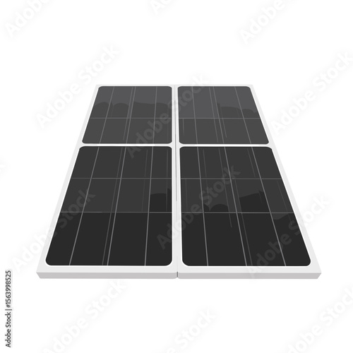 Solar panel on white background for renewable energy concept  