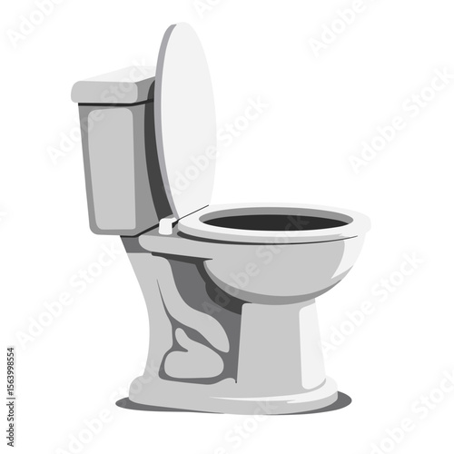 Toilet bowl in minimalist design with white finish and simple silhouette  