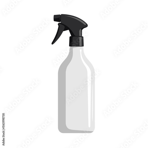 Spray bottle with black trigger in minimalistic design  
