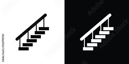 Stairs icon Vector Silhouette for graphic and web design collection