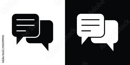 Text chat icon Vector Silhouette for graphic and web design collection