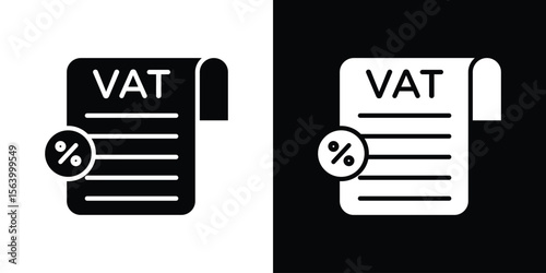 Value added tax VAT icon Vector Silhouette for graphic and web design collection