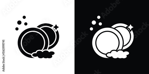 Washing dishes icon Vector Silhouette for graphic and web design collection
