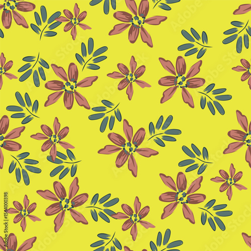 Seamless pattern with floral motifs. Vector illustration