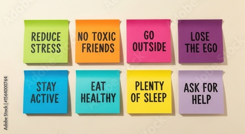 Motivation notes for self care isolated on transparent background
