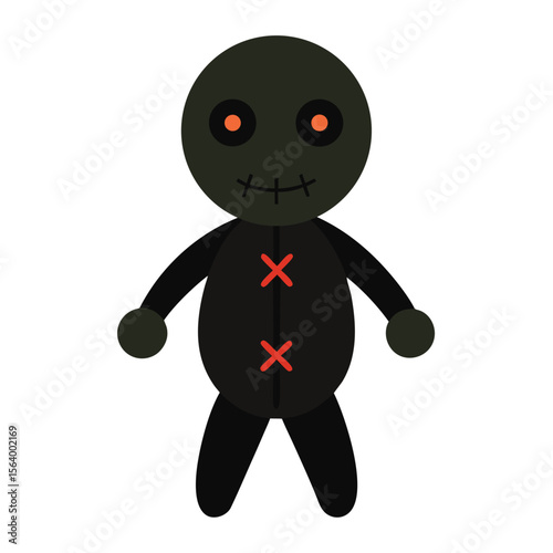 Voodoo Doll Vector Illustration ? Cartoon, Clipart and Line Art Design Printable Halloween Graphic.eps
