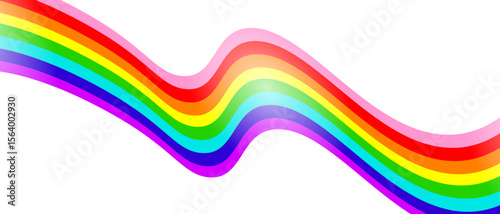 Abstract rainbow gradient element with lines and waves. Vector illustration of background.