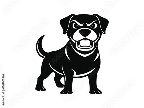 Labrador Retriever dog silhouette vector illustration, pet clipart, black and white animal shape