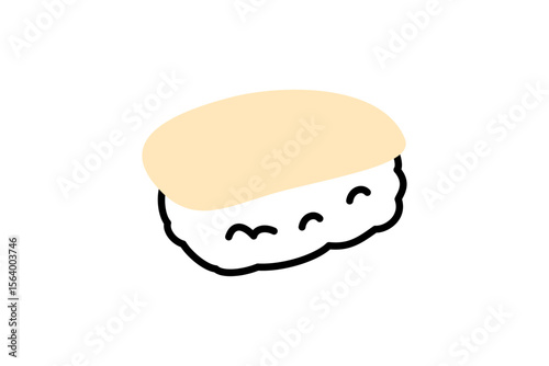 可愛い手描き風の寿司 ほたて