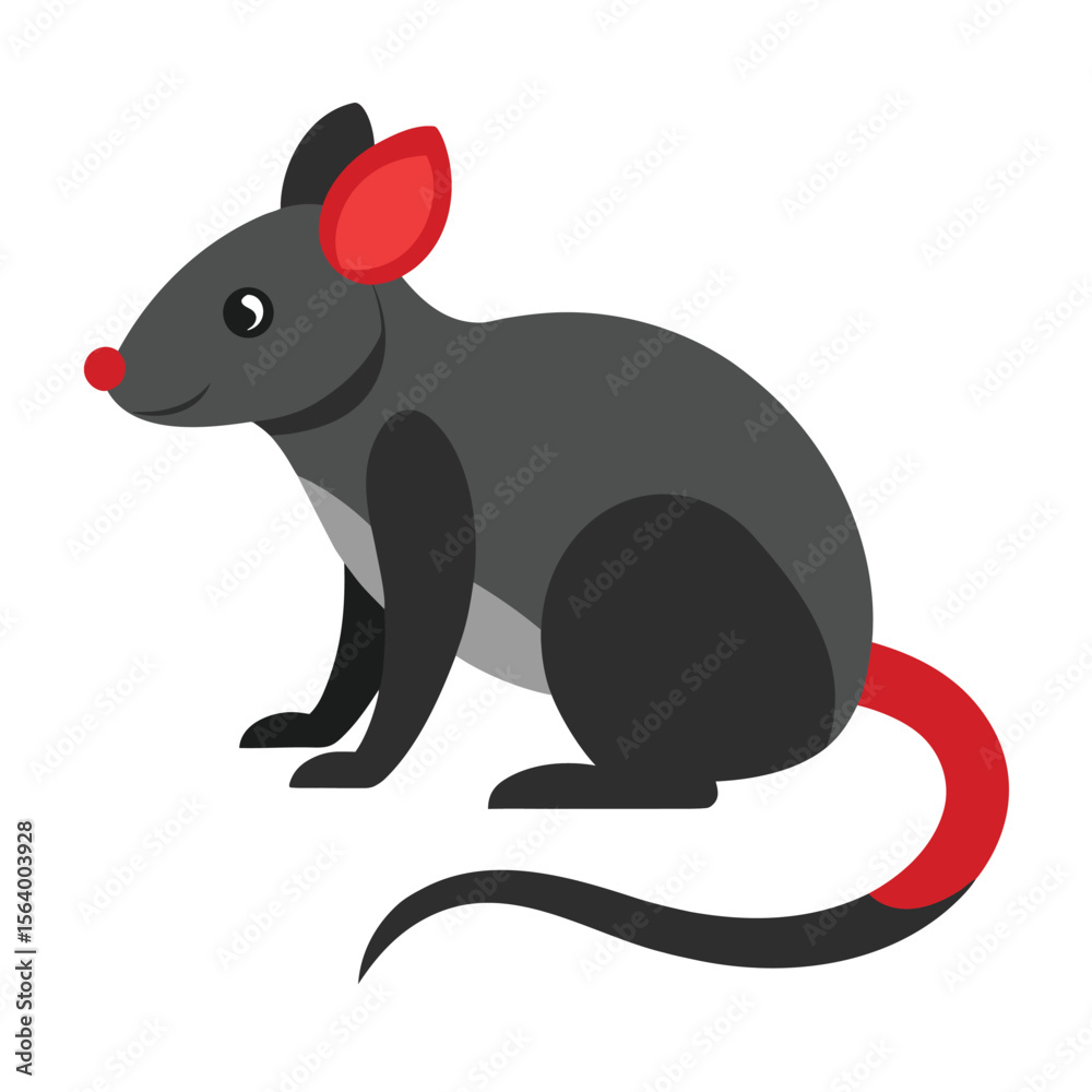 Obraz premium Rat Vector Illustration ? Cute Cartoon, Clipart and Line Art Design for Print.eps