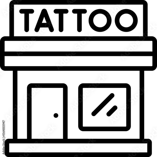 tattoo studio icon illustration design with outline
