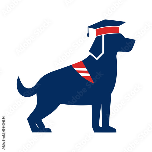 Decent flat coated retriever dog vector art illustration