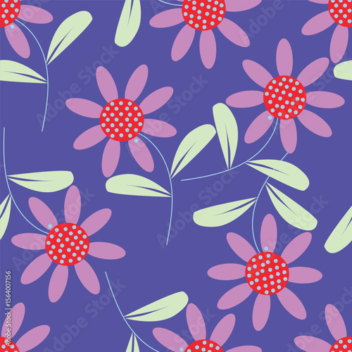multicolor exotic hand drawn floral seamless pattern