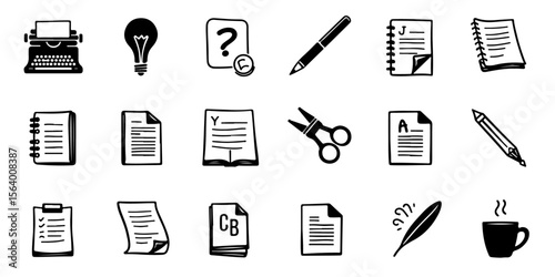 Silhouette Writing & Copywriting Icons