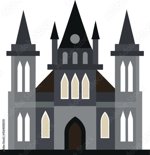 Black Castle Gothic Style Vector