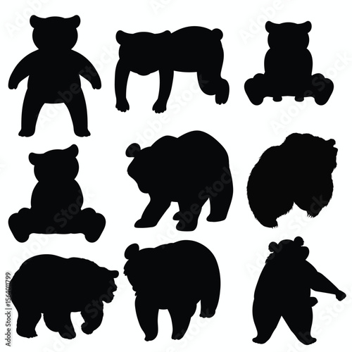 Bear Basics: Minimalist Teddy Silhouette & Icon Set