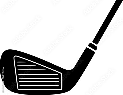 Close up of iron or wedge golf club flat vector icon for sports apps and websites
