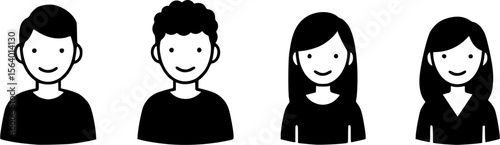 Group of people or group of users / friends flat icon for apps and websites
