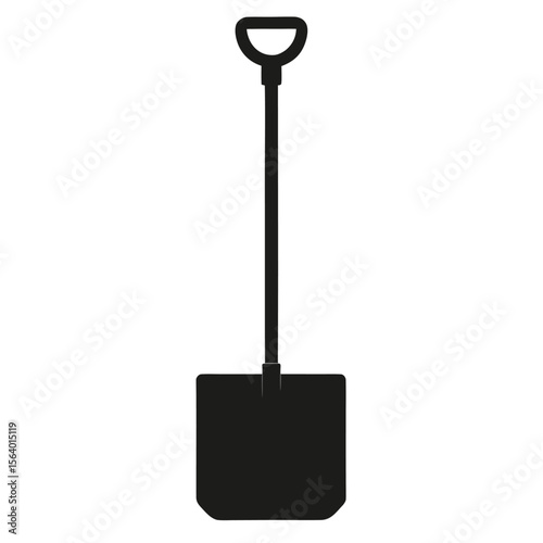 Shovel isolated on white background with spade and metal tool equipment