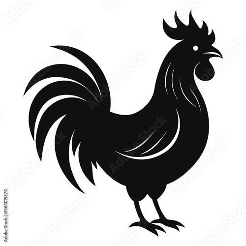 A cartoon rooster, chicken, or fowl vector illustration isolated on a white background