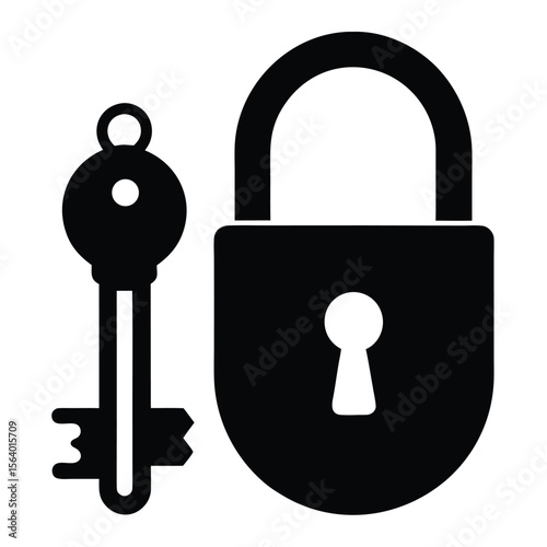 Security padlock icon with a set of keys for safe web access