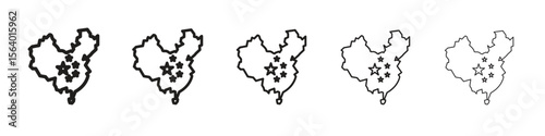 China map icon. modern outline style vector icons series