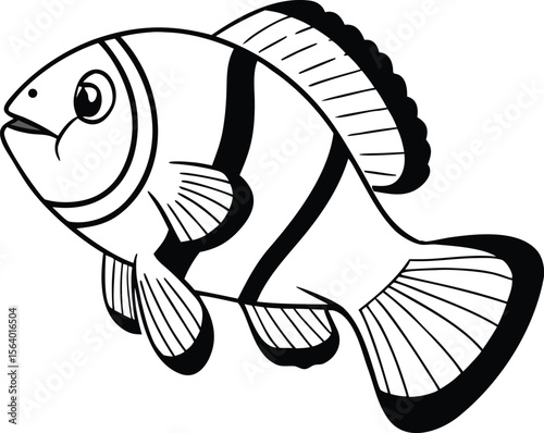 Colorful cartoon fish vector illustration for aquarium or ocean life