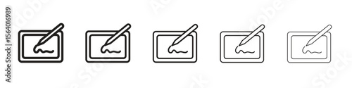 Electronic signature icon. modern outline style vector icons series