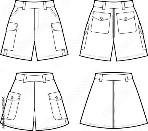 Utility cargo shorts and A-line skirt flats – stylish women’s fashion designs for summer wardrobe and functional casual outfits