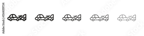 Rear end collision icon. modern outline style vector icons series